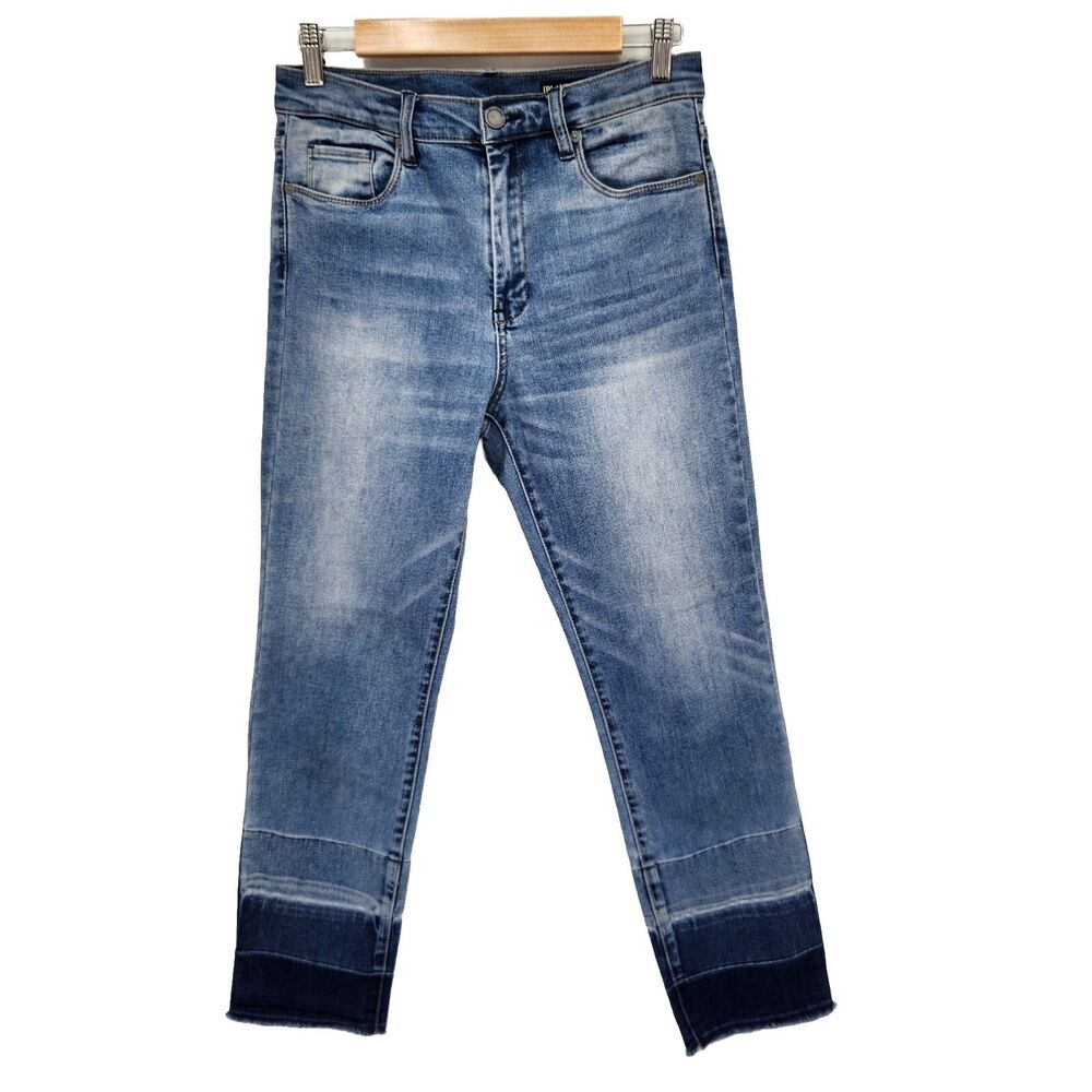 New BlankNYC The Madison High-Rise Crop Jeans Ombre Raw Hem 28x27 Y2K Vibes